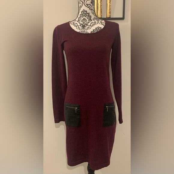 Neiman Marcus Dresses & Skirts - Neiman Marcus Wine Sweater Dress